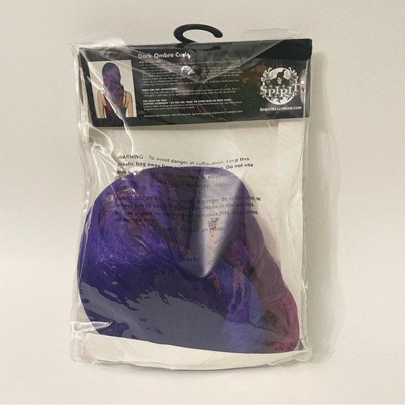 Spirit Dark Ombre Curls Wig Purple Halloween - Picture 15 of 16